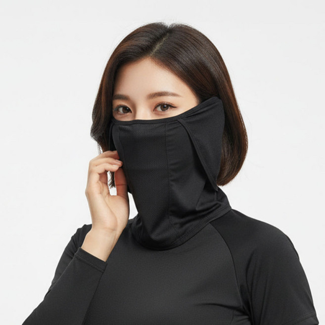 가드맨 와이즈핏플러스 자외선 차단 스포츠 마스크, 블랙, 1개