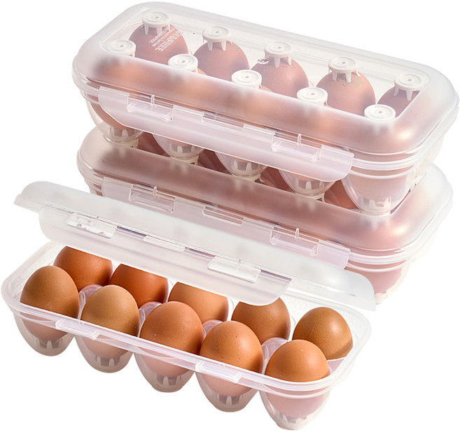 이지앤프리 국산 이지에그 클래식 계란 보관용기 10구 3p 세트, 플라워화이트, 3개