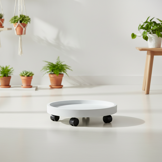 조인메이드 이동식 바퀴 화분 받침대 260, 화이트, 1개