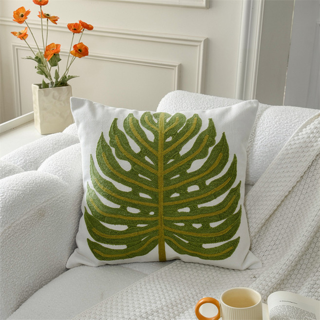데이소이 푸른 잎사귀 무늬 쿠션커버