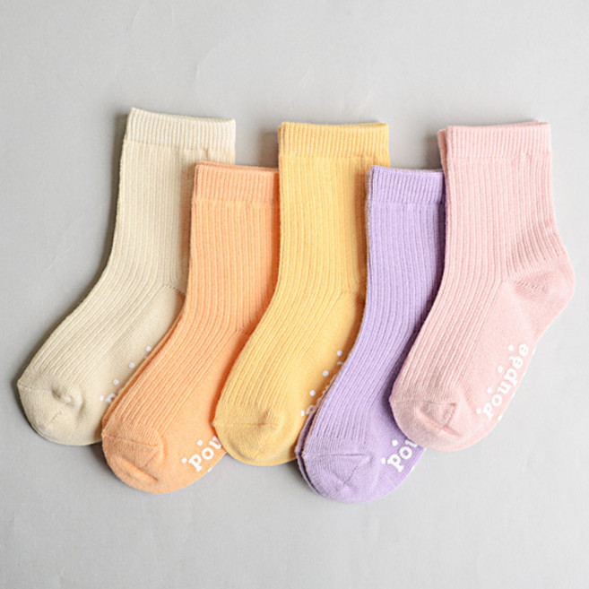 GGOMZI 유아용 P핑크믹스 골지 양말 5종 세트