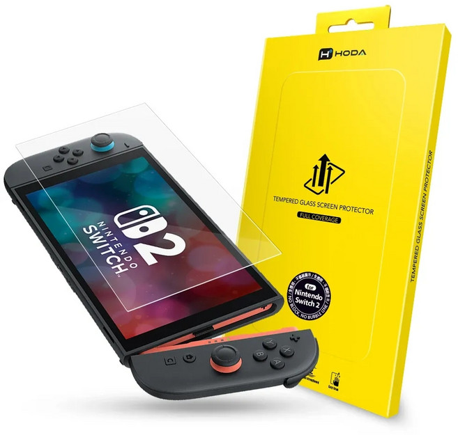 HODA 好貼 全透明高透光9H鋼化玻璃保護貼 適用 Nintendo 任天堂 Switch 2, 1個, 透明色, 011-189WT202