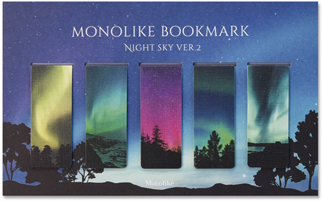 모노라이크 마그네틱 북마크 5종 세트, 밤하늘ver2, 1세트