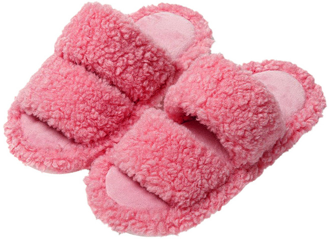 에버하우스 컬러풀 쿠션 방한 슬리퍼, 핫핑크, 1개