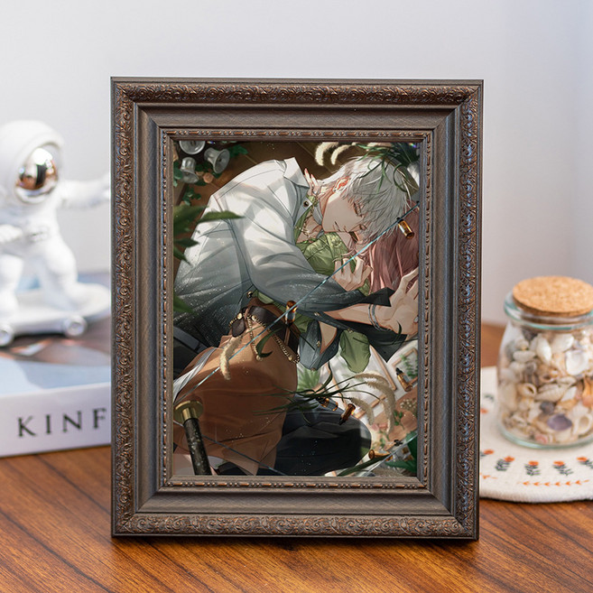 마리조아 복고풍 럭셔리 장식 액자, 1개, 다크 브라운