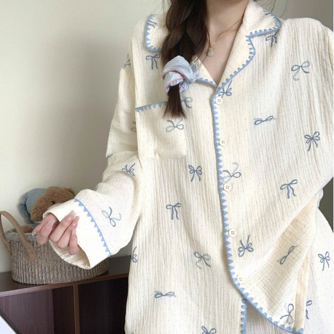 Twistar 女性翻領睡衣上下套裝