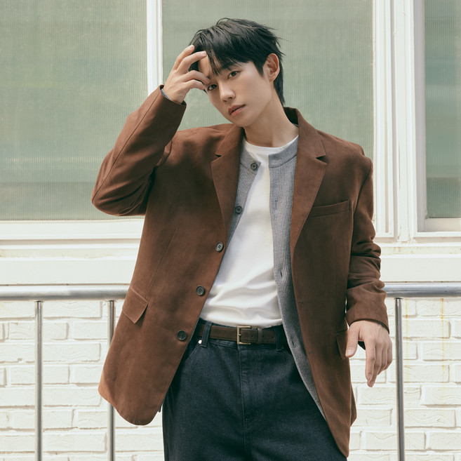 MIND BRIDGE 男士高級訂製麂皮寬鬆版夾克 MZJK6171