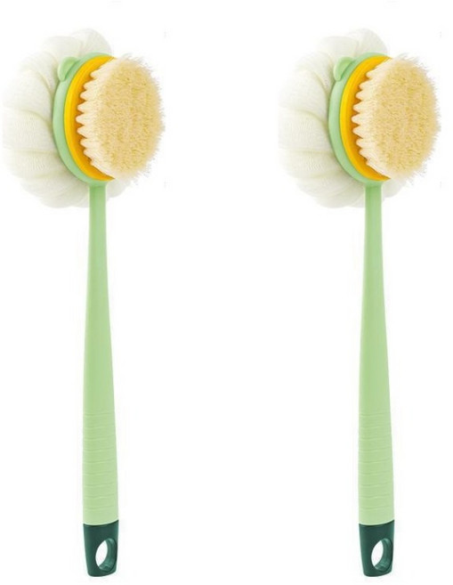 올룸 양면 바디 브러쉬, 그린, 2개, 1개입