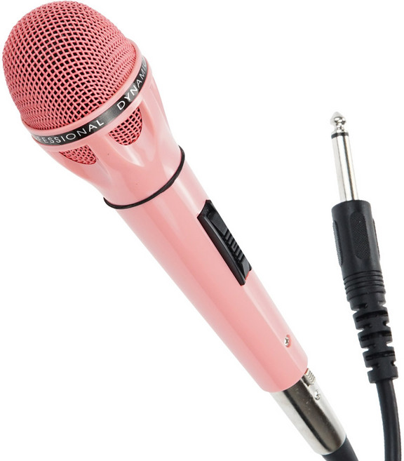 컴스 유선 고감도 다이나믹 마이크 6.3mm, MP202, Pink