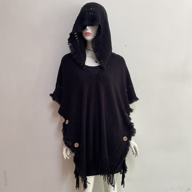 디멜디 여성용 롱 스웨터 숄 망토 가디건