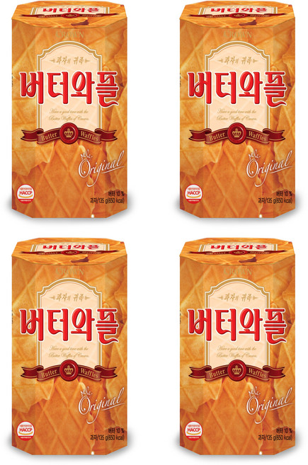 크라운 버터와플, 135g, 4개