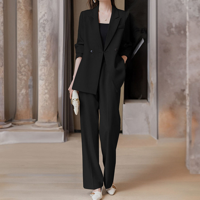 시크힐즈 칼리고 정장 자켓 + 와이드 팬츠 세트 12260