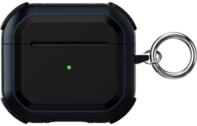 포티튜드 투톤엣지 에어팟3세대 케이스 + 카라비너 세트, 네이비, 1개