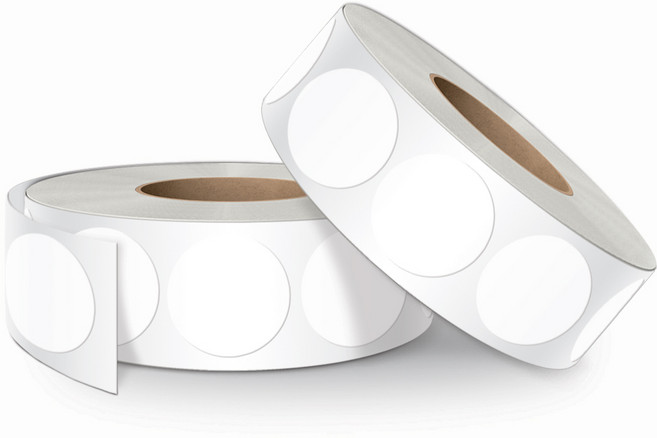 01 SEAL'S 模造紙圓形空白捲筒貼紙 35mm R-65 500入, 2個, 白色