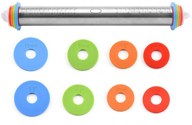 눈금있는 조절 가능한 스텐 밀대, 1세트