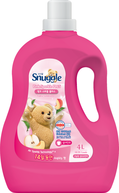 스너글 고농축 섬유유연제 핑크스파클 플러스 본품, 4L, 1개