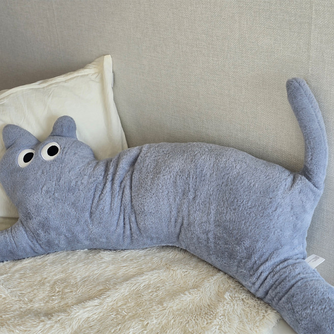 다다랜드 롱캣 바디필로우 인형쿠션, 소프트그레이