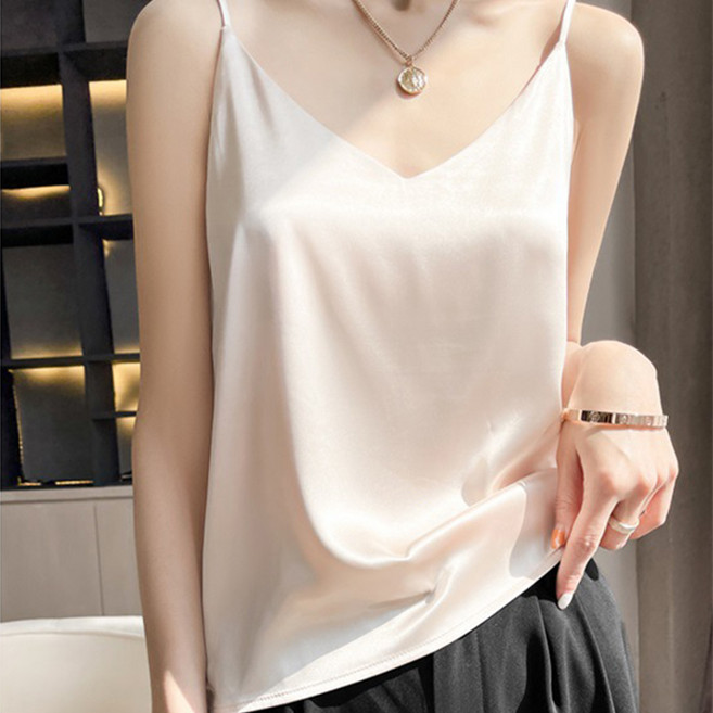 Elsso 女性緞面絲綢內搭細肩帶背心