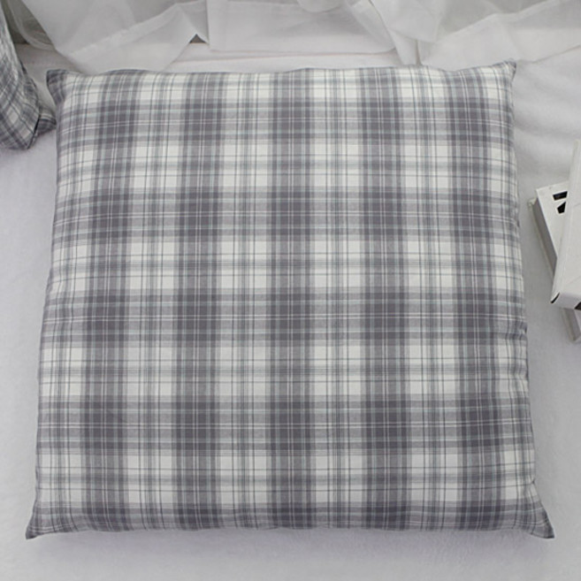 보몽드 국내제조 면30수 선염 사계절 방석커버, 아이비체크 도브그레이