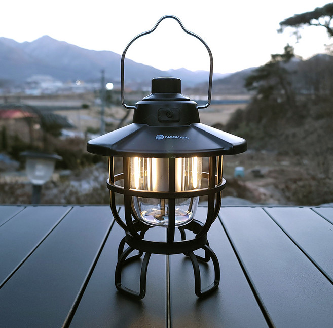 나스카피 카론 LED 캠핑 감성 랜턴, 1개, 블랙