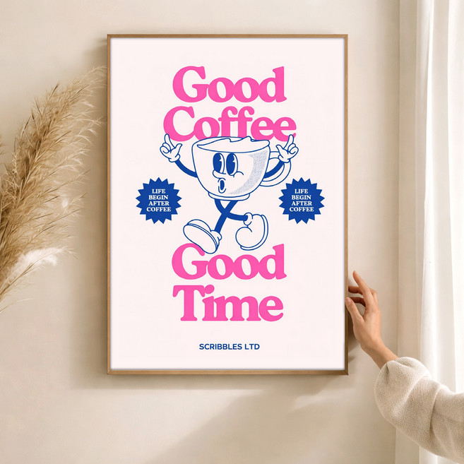 퍼니즈 홈 카페 포스터 굿커피 굿타임