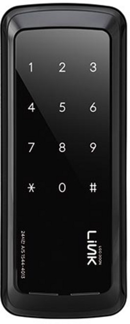 Link 클립형 번호전용 유리문 전용 보조키 손잡이 없음 도어락 + 건전지4p 세트 LGC-300N, 고객직접설치