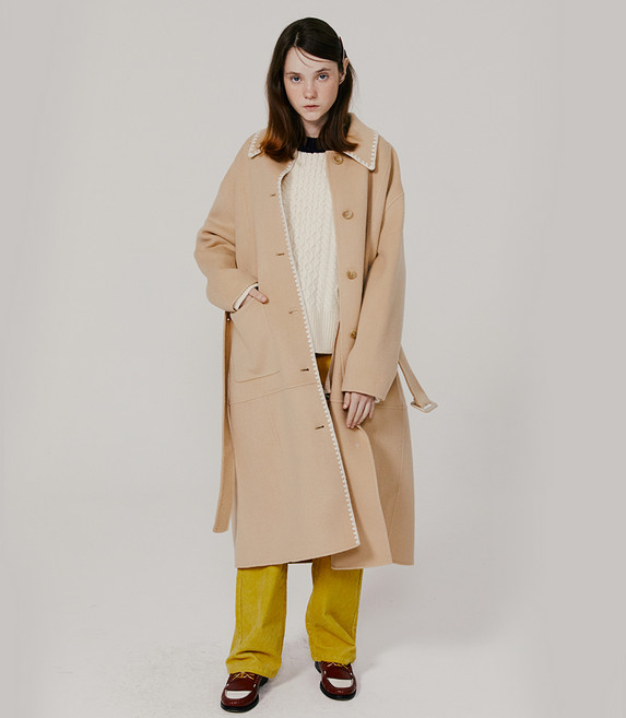 보카바카 여성용 멜로우 핸드메이드 싱글 롱코트 VC229OCT007M