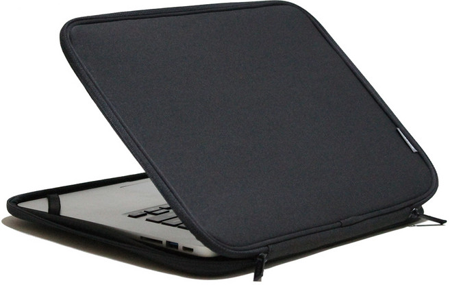 인트존 투톤 지퍼 노트북 파우치 INTC-215X, 스모키 블랙, 1개