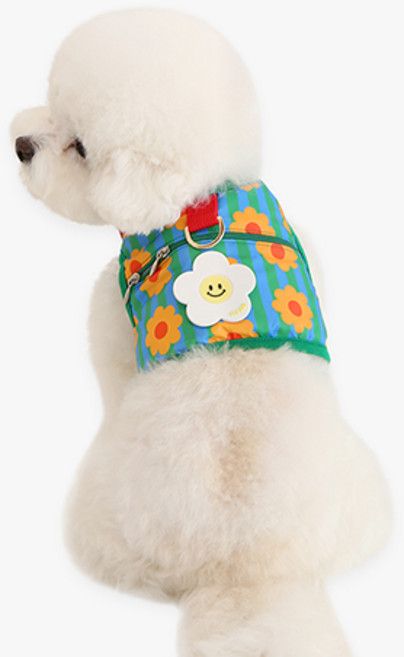 이츠독 강아지 아이스 팝핑 쿨 하네스, 빈티지플라워, 1개