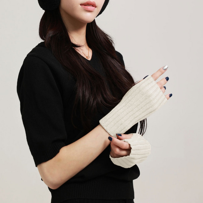 메리로지 여성용 골지 니트 숏 핸드워머 2p x 3개