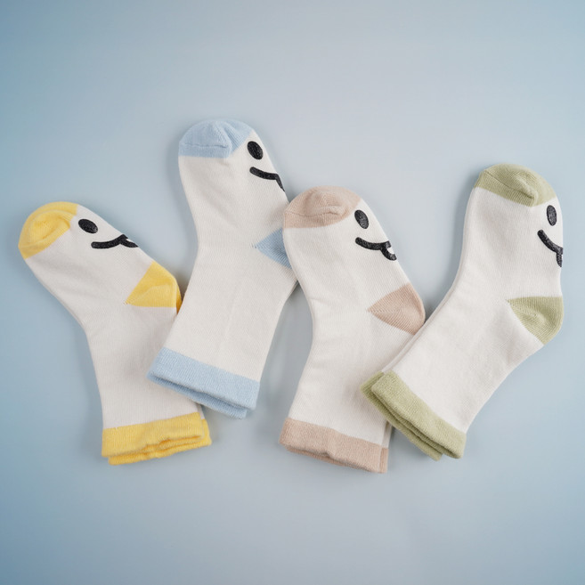 비바세븐 아동용 파르페 저압박 미끄럼방지 양말 4족 세트