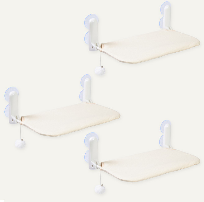 세이펫 고양이 창문 캣타워 L, 에코베이지, 3세트