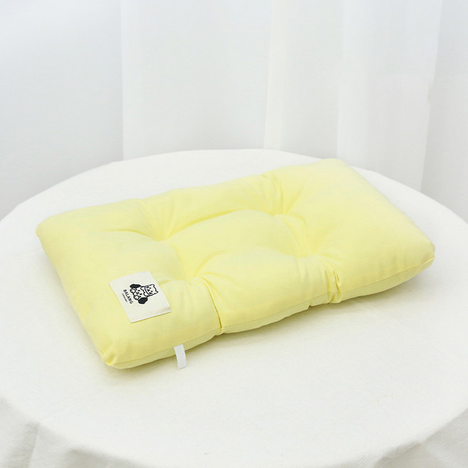순잠 반려동물 마카롱 순면 소프트 방석, 옐로우, 1개