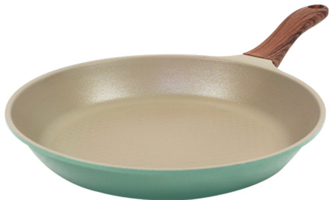 Kitchen-Art Bon 木柄鑽石塗層平底鍋 薄荷綠, 28cm, 1個