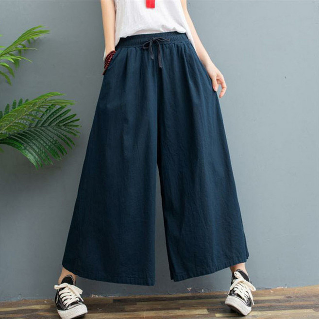 Elsso 女款接送穿搭慵懶風大尺碼日常寬版鬆緊帶褲裙