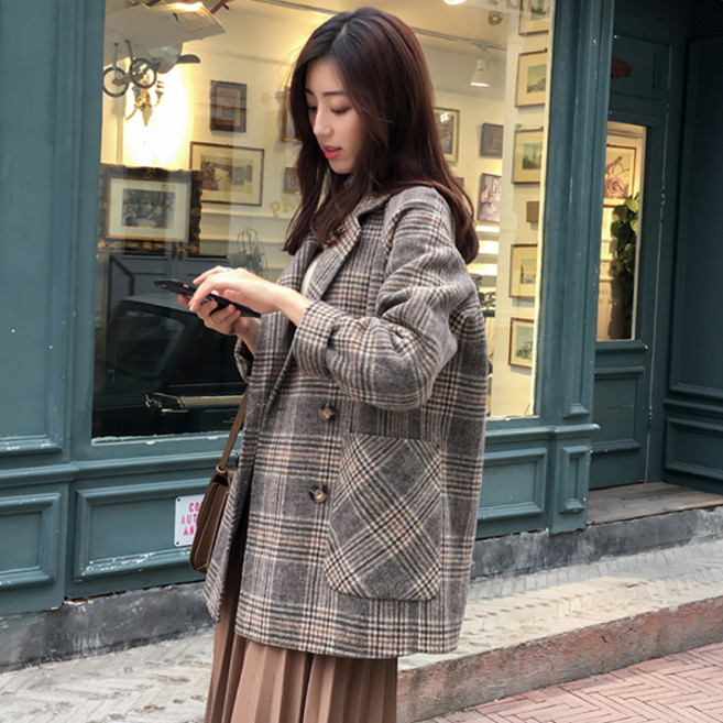 루나걸 여성용 베디안 모직 더블자켓