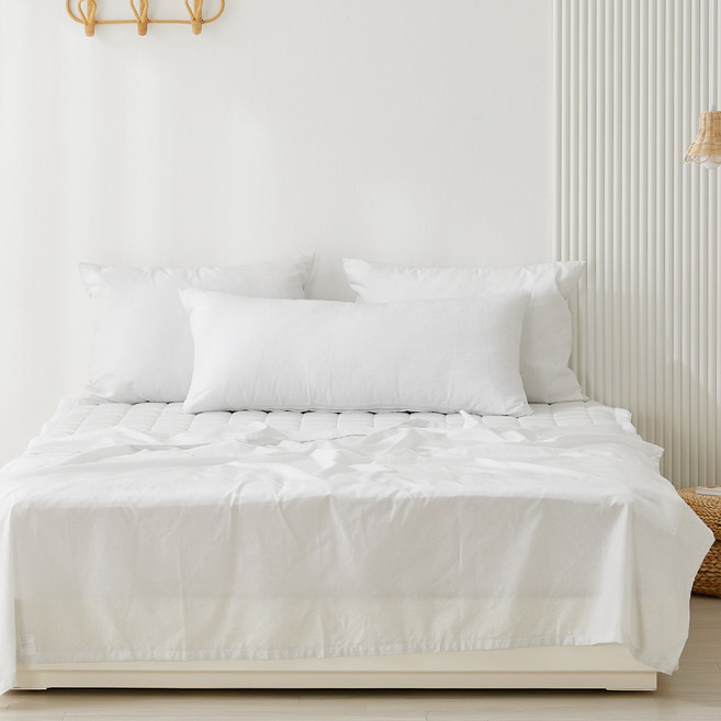 지베딩 체크 듀라론 냉감 홑이불 + 베개 세트