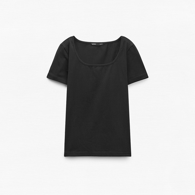 미쏘 여성용 스퀘어넥 반팔 티셔츠