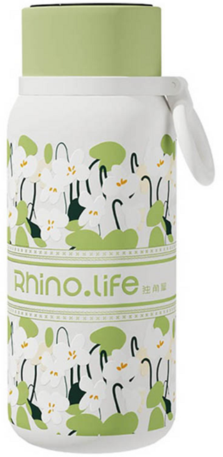 Rhino.life 智能溫顯保溫提手杯, 1個, 480ml, 淺荷綠
