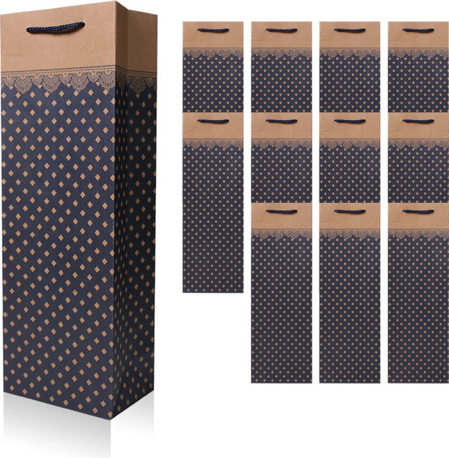 리드홈 노블레스 고급 와인쇼핑백, 땡땡이, 12개