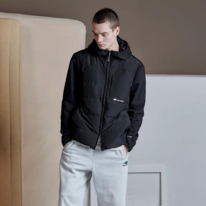 뉴발란스 남녀공용 UNI 액티브 하이브리드 경량 다운 패딩 자켓 NBNPC41053