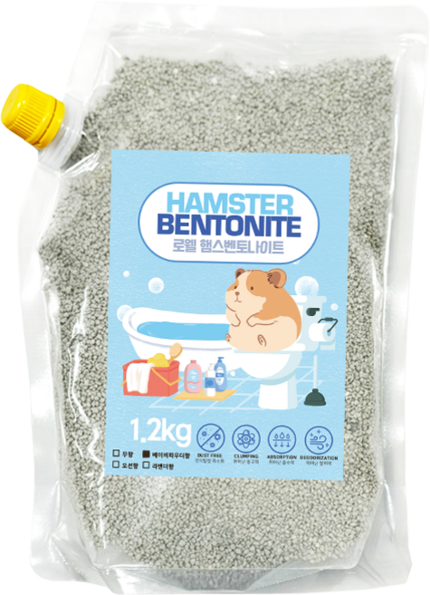 로웰 햄스터 벤토나이트 베이비파우더향, 1.2kg, 1개