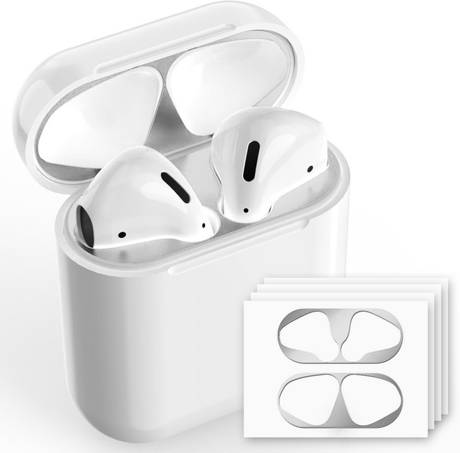 구스페리 에어팟 철가루방지 스티커 4개입, 에어팟1 / 2세대, 라이트그레이, 1세트