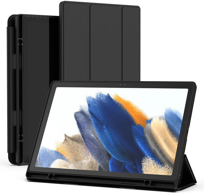 신지모루 펜슬 수납 스마트커버 태블릿 PC 케이스, 블랙, 1개