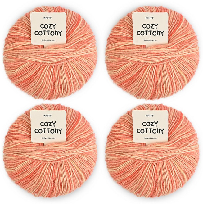 Knitt Cozy Cottony針織線 50g, 4個, 16 Coral