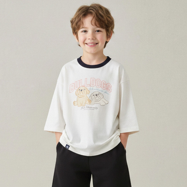 예일키즈 아동용 예일 핸섬댄 코튼 7부 티셔츠 YJCCLSF13421