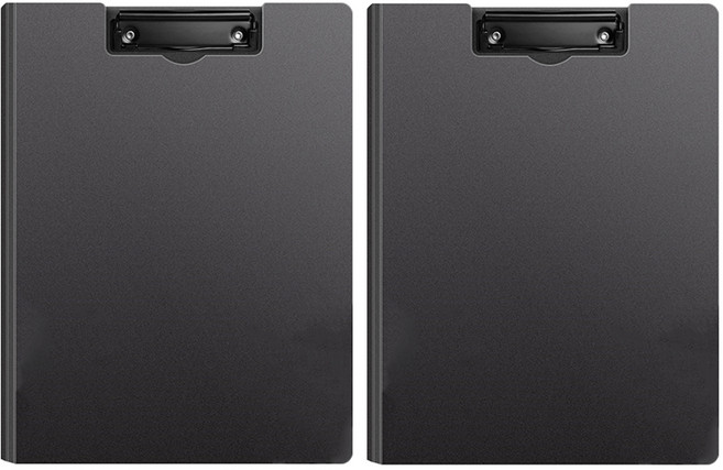 동아피엠에스 심플 커버 클립보드 A4 31.5 x 24 cm, 블랙, 2개