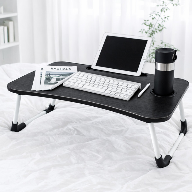 루아즈 접이식 좌식 테이블 다용도 베드 트레이 LUAZ-CF2, 블랙
