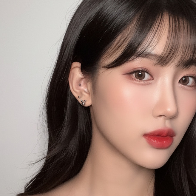 미다미 찍찍이 피어싱 2p + 케이스 세트 pc1008