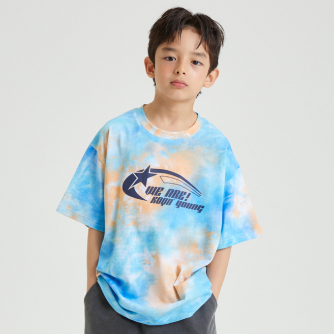 코코얀 남아용 통기성 핫썸머 타이 반팔티